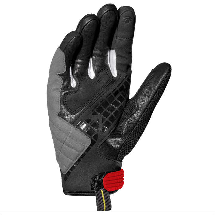 Spidi Mc-Handskar G-Carbon Svart/Röd med greppvänlig insida, förstärkta paneler och ergonomisk design för komfort och skydd.