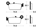 Tecnium scooter organic brake pads - ME104 1022607