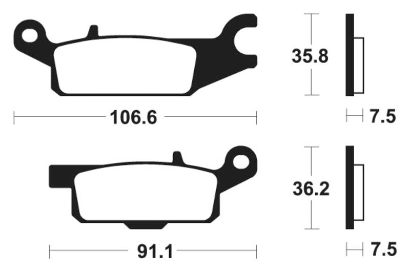 Tecnium MX / ATV Poussinets de frein en métal fritté - MO350 1022891