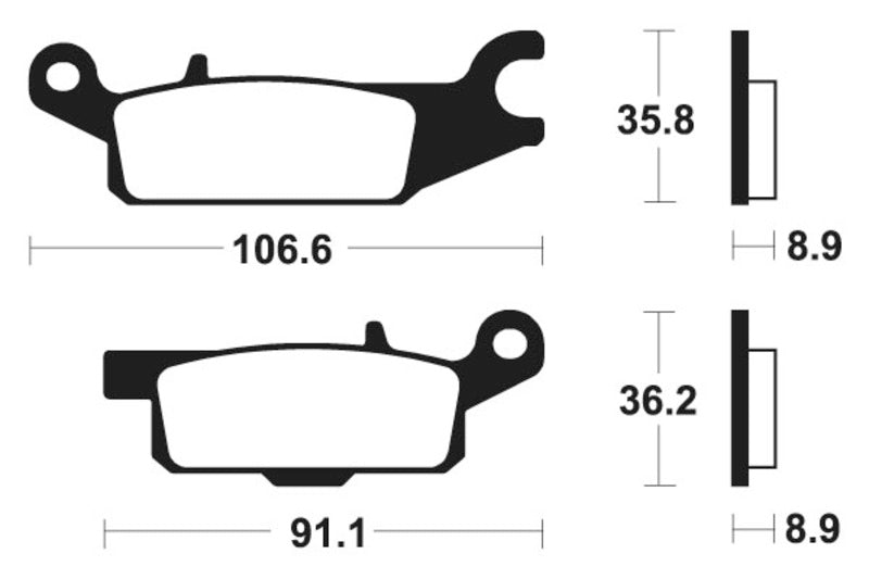 Tecnium MX / ATV Poussinets de frein en métal fritté - MO352 1022893