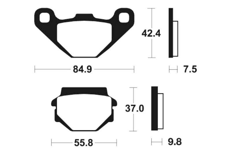 Tecnium MX / ATV Poussinets de frein en métal fritté - MO46 1022913