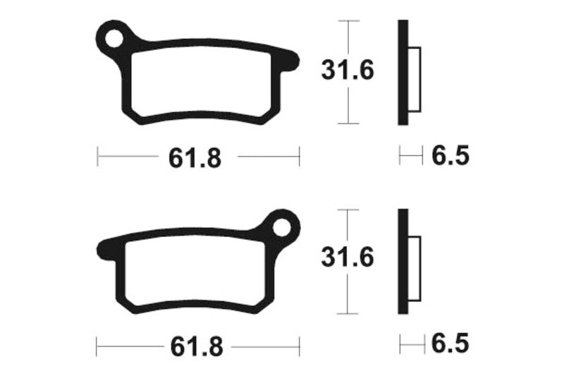 Tecnium Racing MX / ATV Poussinets de frein en métal fritté - MOR283 1022973