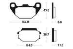 Tecnium Maxi Scooter Sintered Metal Remblokken - MSS249 1023197