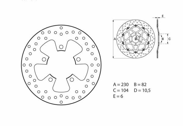 Disque de frein fixe à ronde Brembo 68B40761