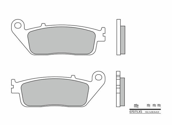 Brembo Scooter Sintered Metal Brake Pads - 07075XS 07075XS