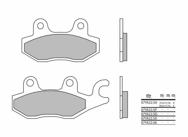 Brembo Street Carbon Ceramic Brake Pads - 07YA2206 07YA2206