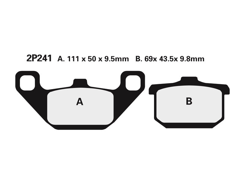 Plaquettes de frein semi-métalliques NISSIN Street - 2P-241NS 2P-241NS 