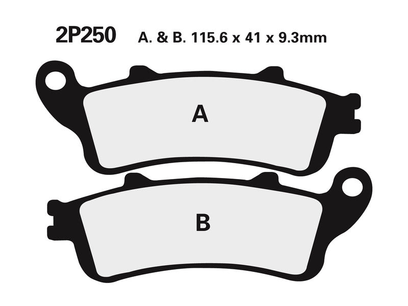 Plaquettes de frein semi-métalliques NISSIN Street - 2P-250NS 2P-250NS 