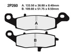 Plaquettes de frein semi-métalliques NISSIN Street - 2P-260NS 2P-260NS 