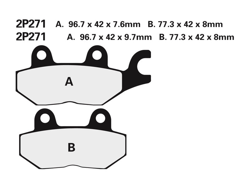 NISSIN Street Semi-Metallische Remblokken - 2P-271NS 2P-271NS 