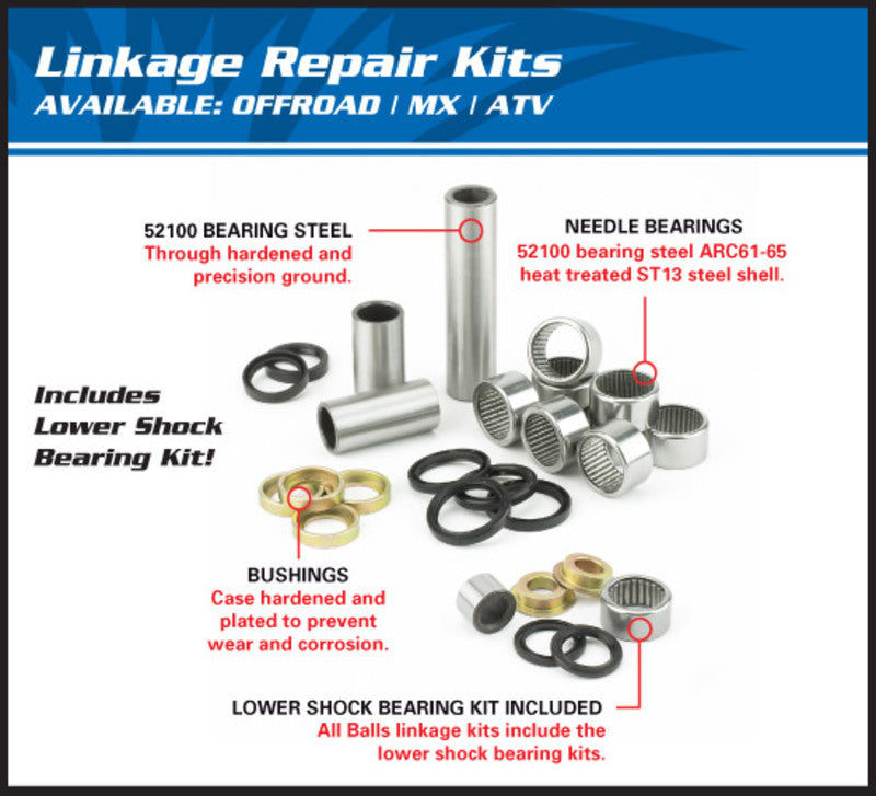 Alle ballen Suspension Linkage Reparatie Kit Honda CR125R/250R/500R 27-1026