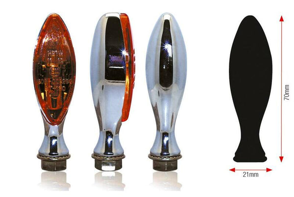 Bihr Elise Blinkers - Métal chromé avec objectif orange | Universel 02-130che (paire)