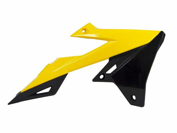 Racetech Radiator Covers Yellow / Black Suzuki RM-Z450 R-CVRMZGINR18