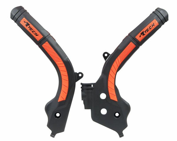 Racetech Bi-Material Frame Guard Black / Orange R-PRTTMNRAR1