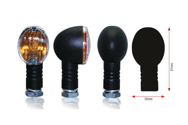 Bihr Basic 21W Blinkers - Lens blanc, maison noire | Universal 002-2 (PAR)