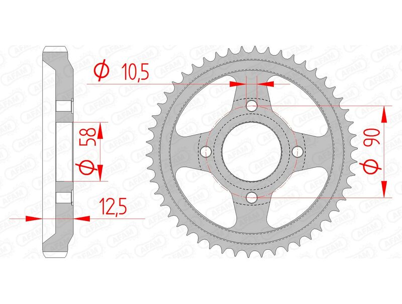 AFAM STAEL STAHRE HINTER -Kettenrad 10216 - 428