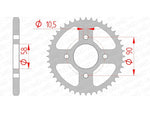 AFAM Steel Standard bakdrev 10236 - 428 för Honda CB 125 F och CBR 125 R. Hållbart stålmaterial med exakt måttspecifikation för optimal passform.