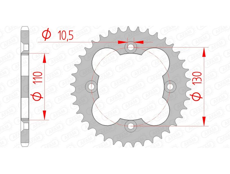 AFAM Steel Standard Rear Sprock 10318 - 520