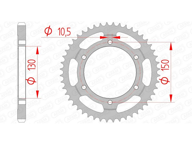 AFAM Steel Standard Achter Sprock 10502 - 525