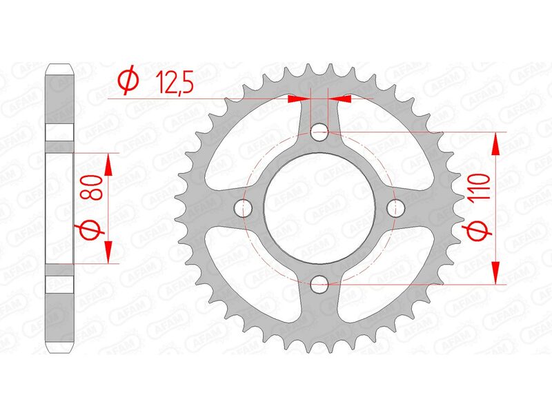 AFAM Steel Standard Achter Sprock 10603 - 530