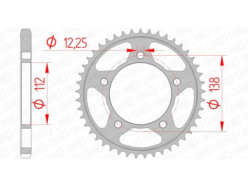 AFAM Steel Standard Rear Sprock 10613 - 525