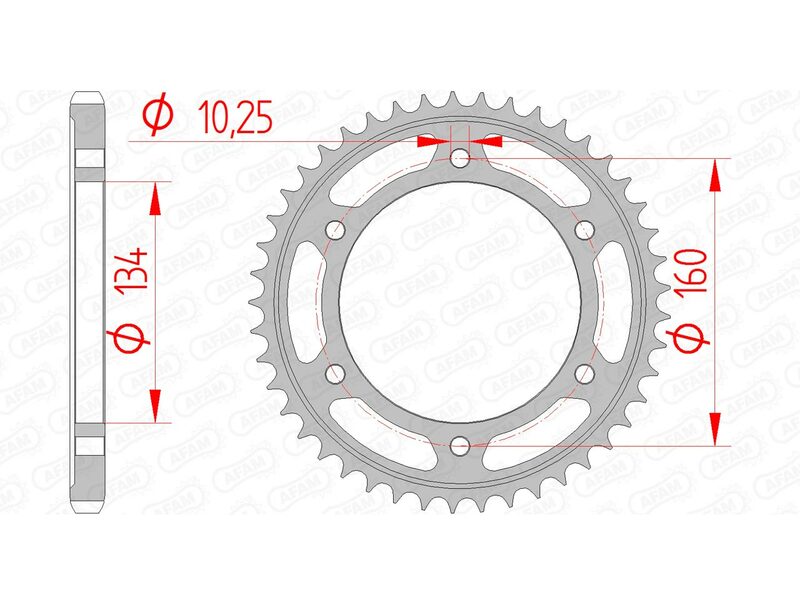 AFAM Steel Standard Achter Sprock 10617 - 525