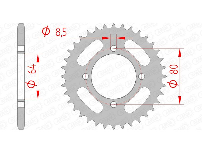 AFAM Steel Standard Achter Sprock 12101 - 420