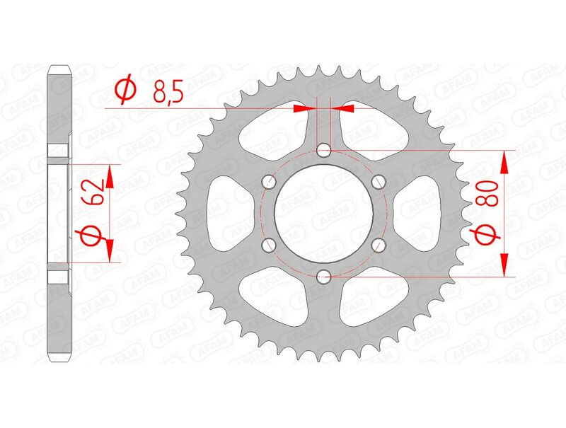 AFAM Steel standard Sprock arrière 12203 - 428