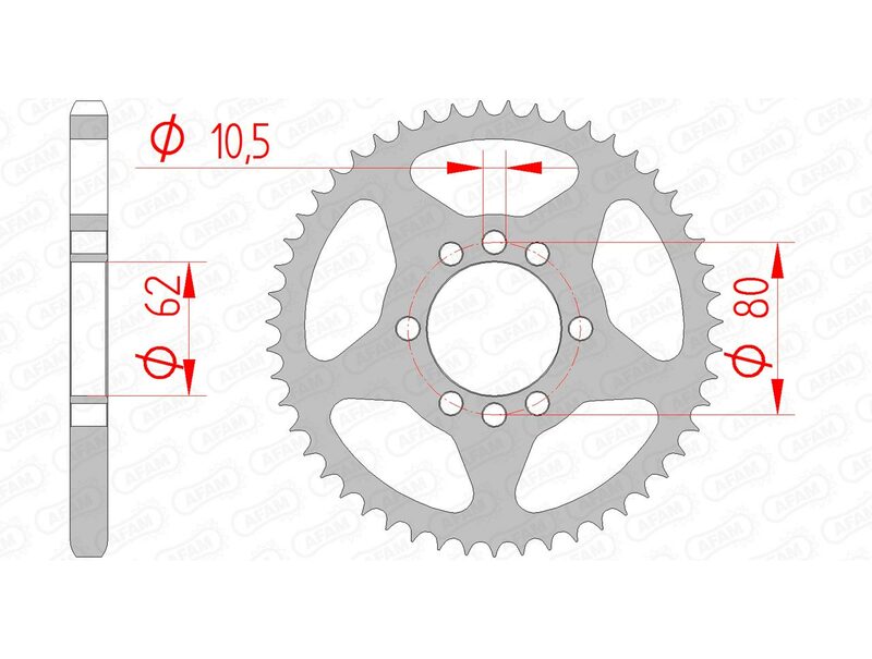 AFAM Steel Standard Achter Sprock 12204 - 428