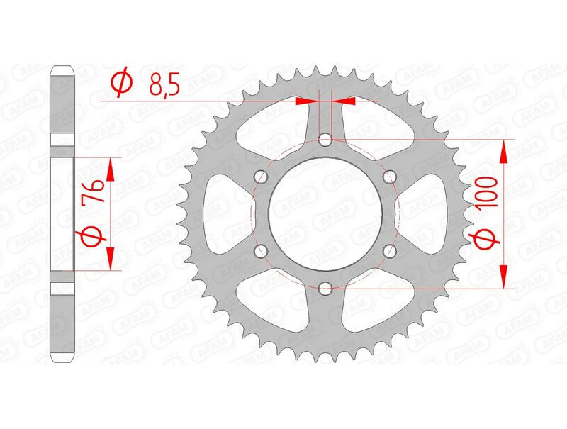 AFAM Steel standard Sprock arrière 12227 - 428