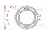 AFAM Steel Standard Achter Sprock 12304 - 520