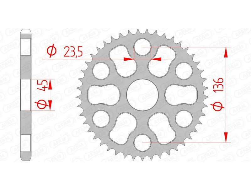 AFAM Steel standard Sprock arrière 12325 - 428