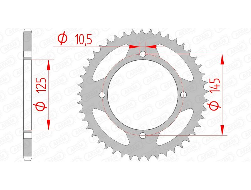 AFAM STAEL STAHRE HINTER -Kettenrad 12505 - 520