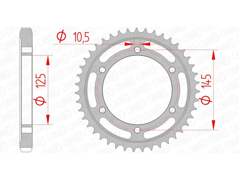 AFAM Steel standard Sprock arrière 12601 - 530