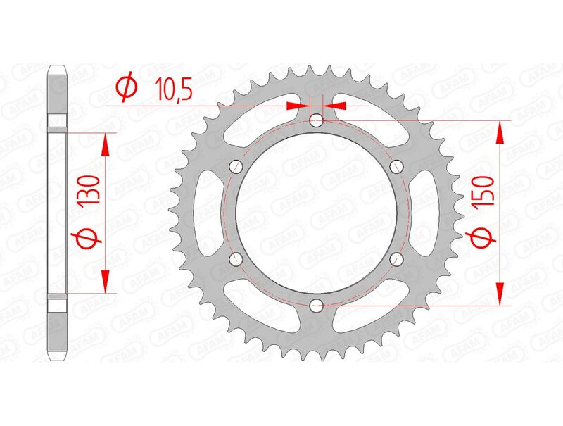 AFAM Steel Standard Achter Sprock 12604 - 520