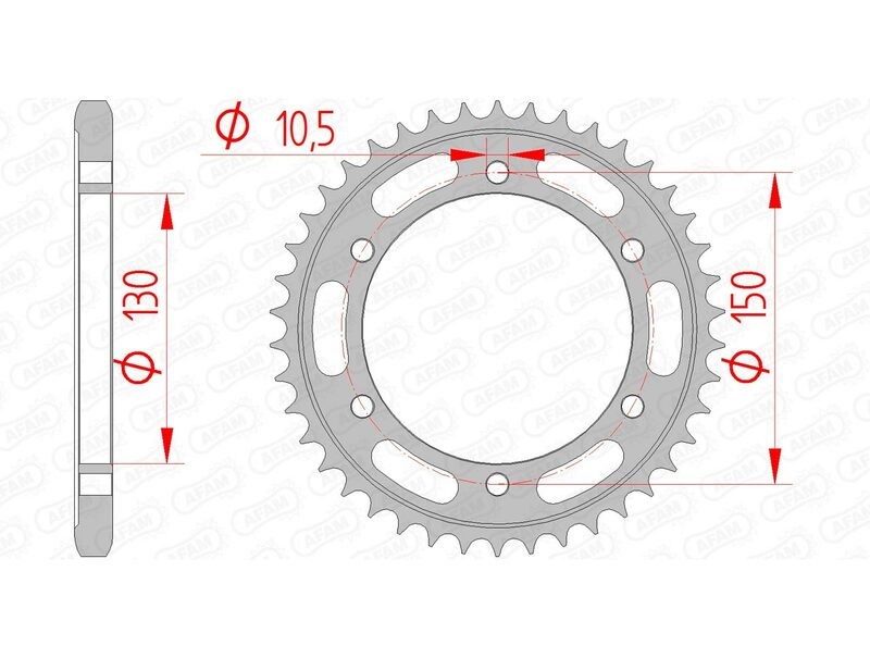 AFAM Steel Standard Achter Sprock 12606 - 525