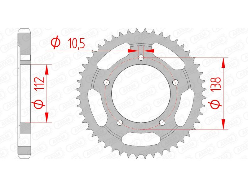 AFAM Steel standard Sprock arrière 12607 - 530