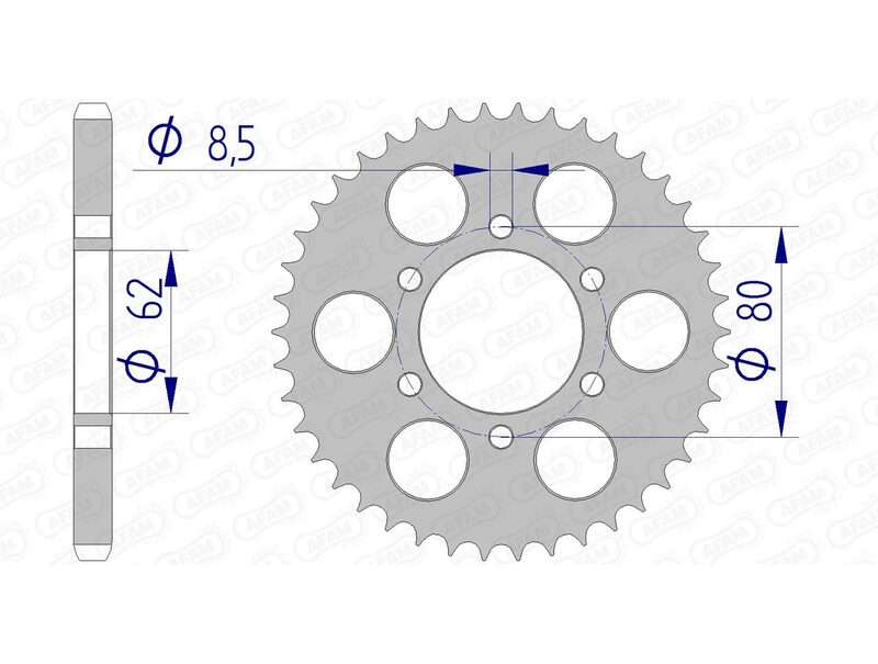 AFAM Aluminium Ultra - Light Hard ANODIVIED ACHTER Spropet 13208 - 428