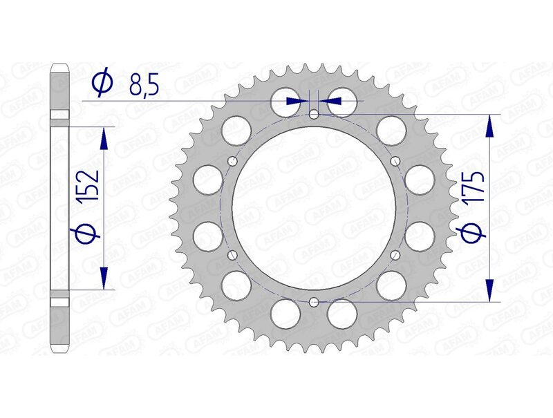 AFAM Aluminium Ultra - Light Hard ANODIVIED ACHTER Spropet 13301 - 520