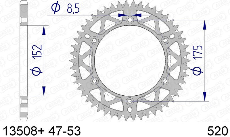 AFAM Aluminium Ultra-Light zelfreinigende achterste Spropet 13508-520