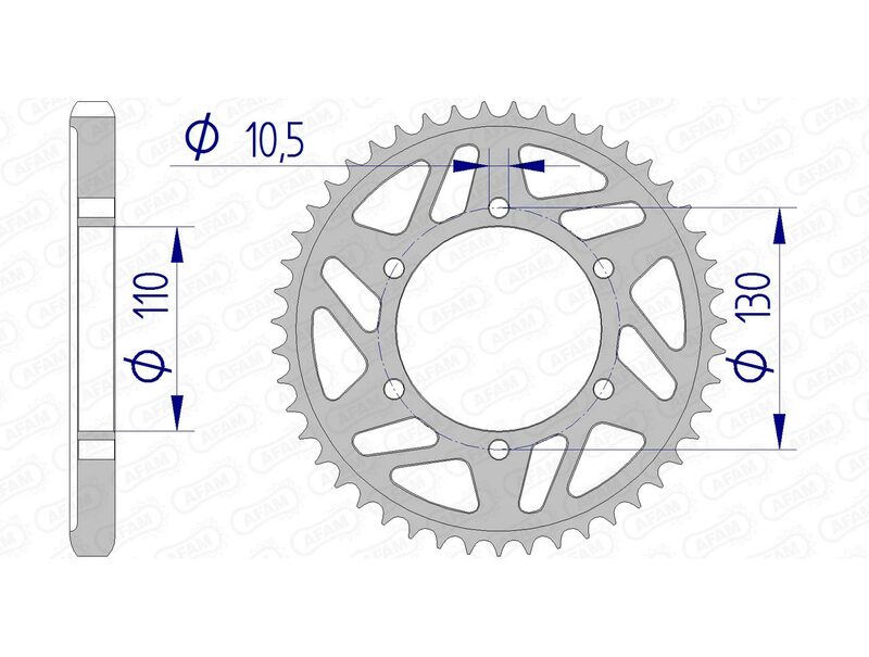 Afam Aluminium Heckradkettenrad 13813 - 530