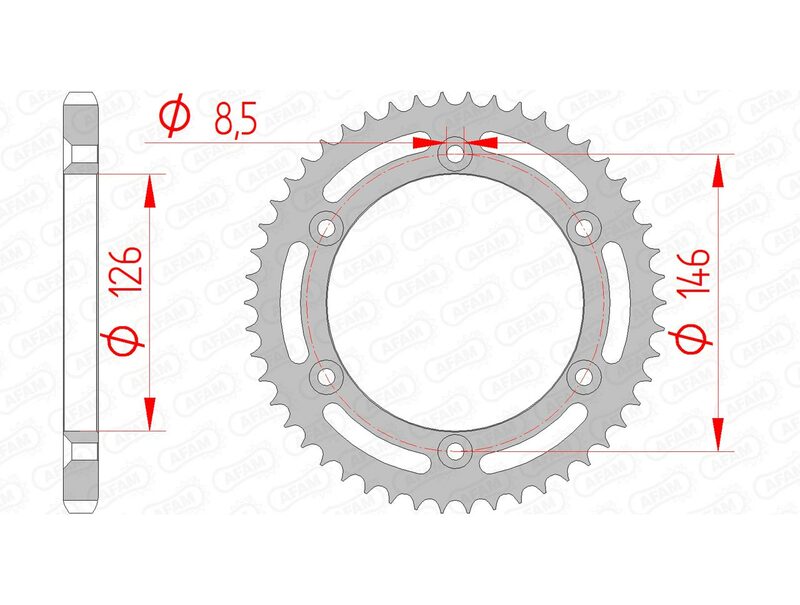 AFAM Steel Standard Achter Sprock 14207 - 428