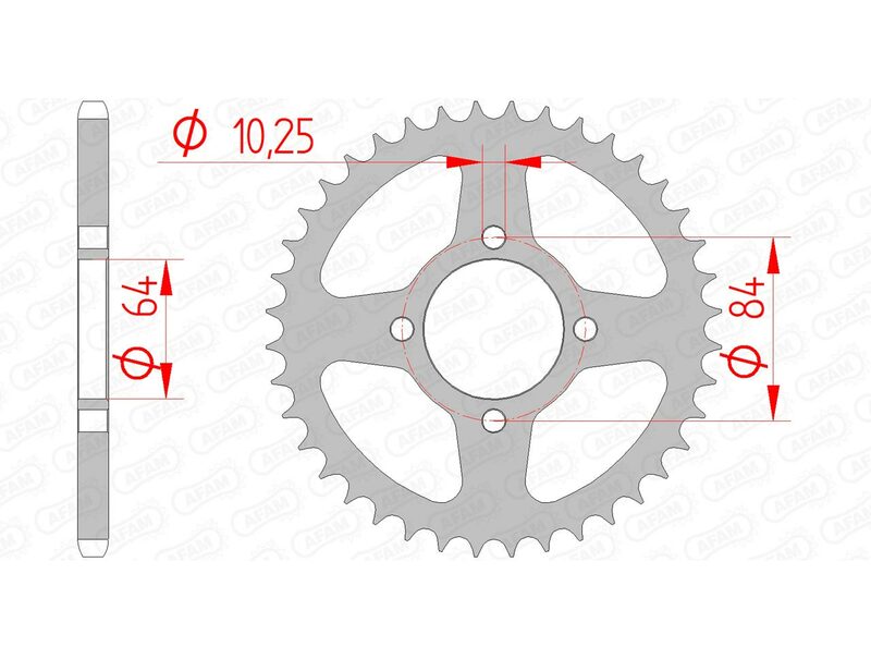 AFAM Steel Standard Rear Sprock 14310 - 520