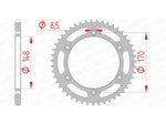 AFAM Steel Standard bakdrev 14501 - 520, hållbart stålmaterial med 170 mm bultcirkel och 8,5 mm håldiameter. Perfekt för Suzuki och Cagiva modeller.