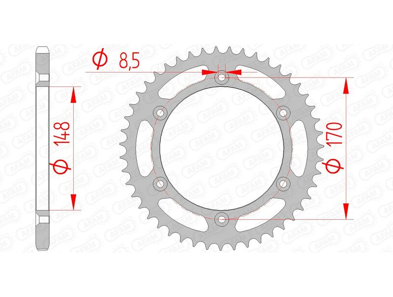 AFAM Steel Standard Achter Sprock 14501 - 520