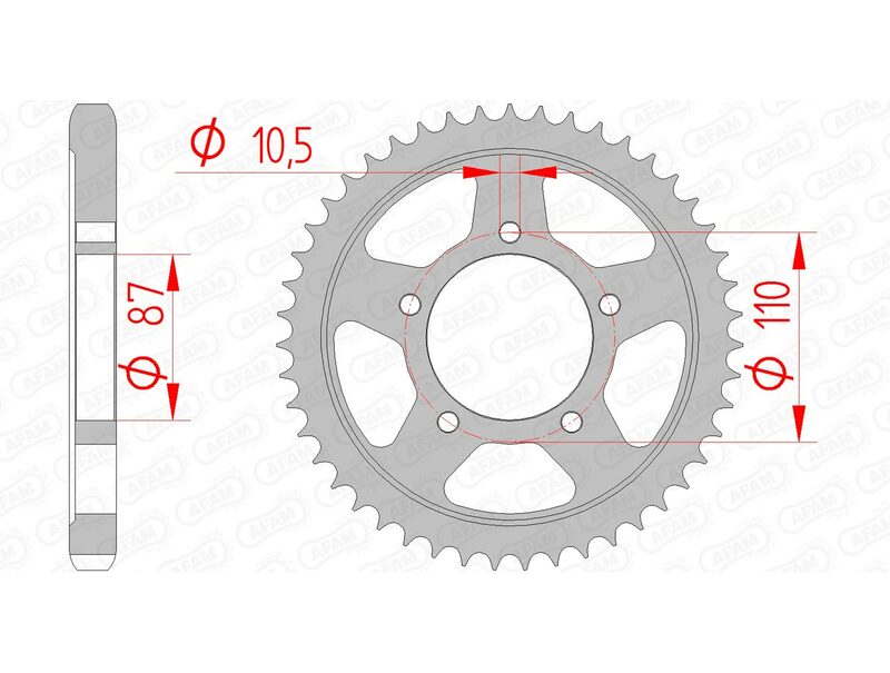 AFAM Steel Standard Achter Sprock 14601 - 530