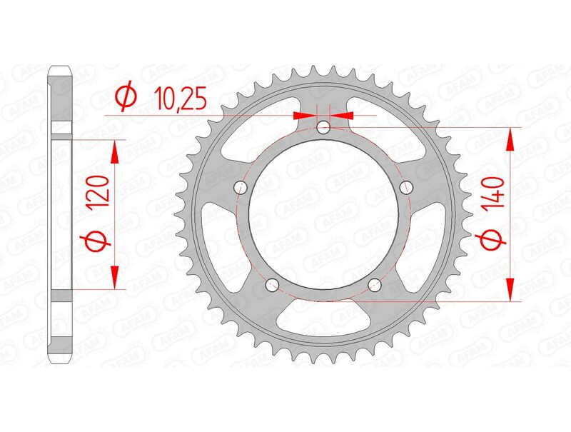 AFAM Steel Standard Achter Sprock 14604 - 525