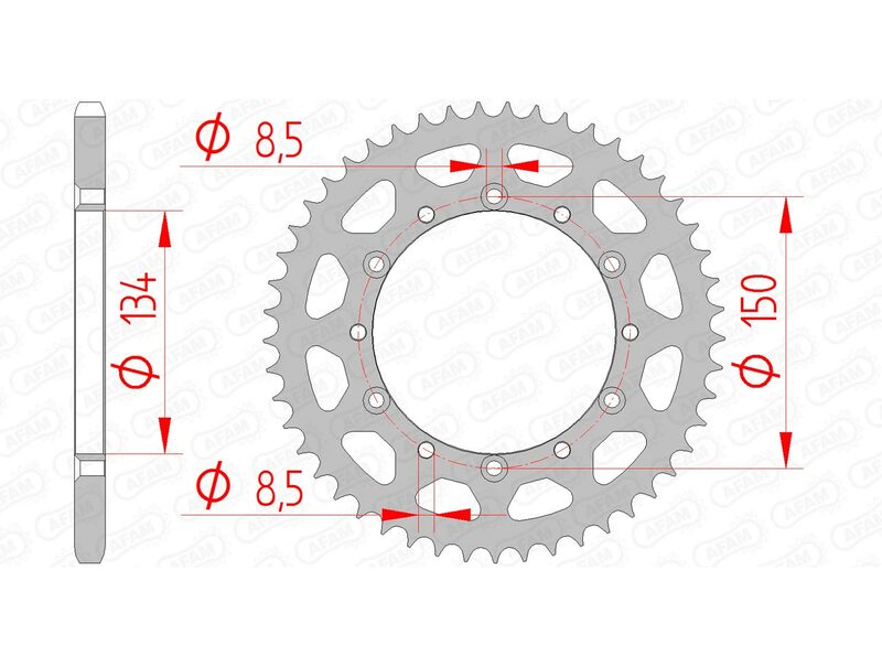 AFAM Steel standard Sprock arrière 16204 - 520