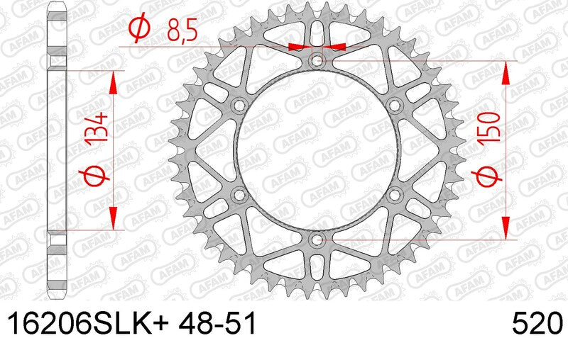 AFAM Steel Self - Railing Achter Sprock 16206 - 520