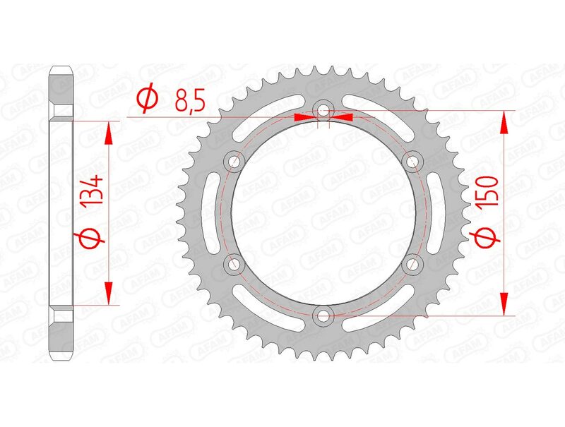 AFAM Steel Standard Achter Sprock 16207 - 428